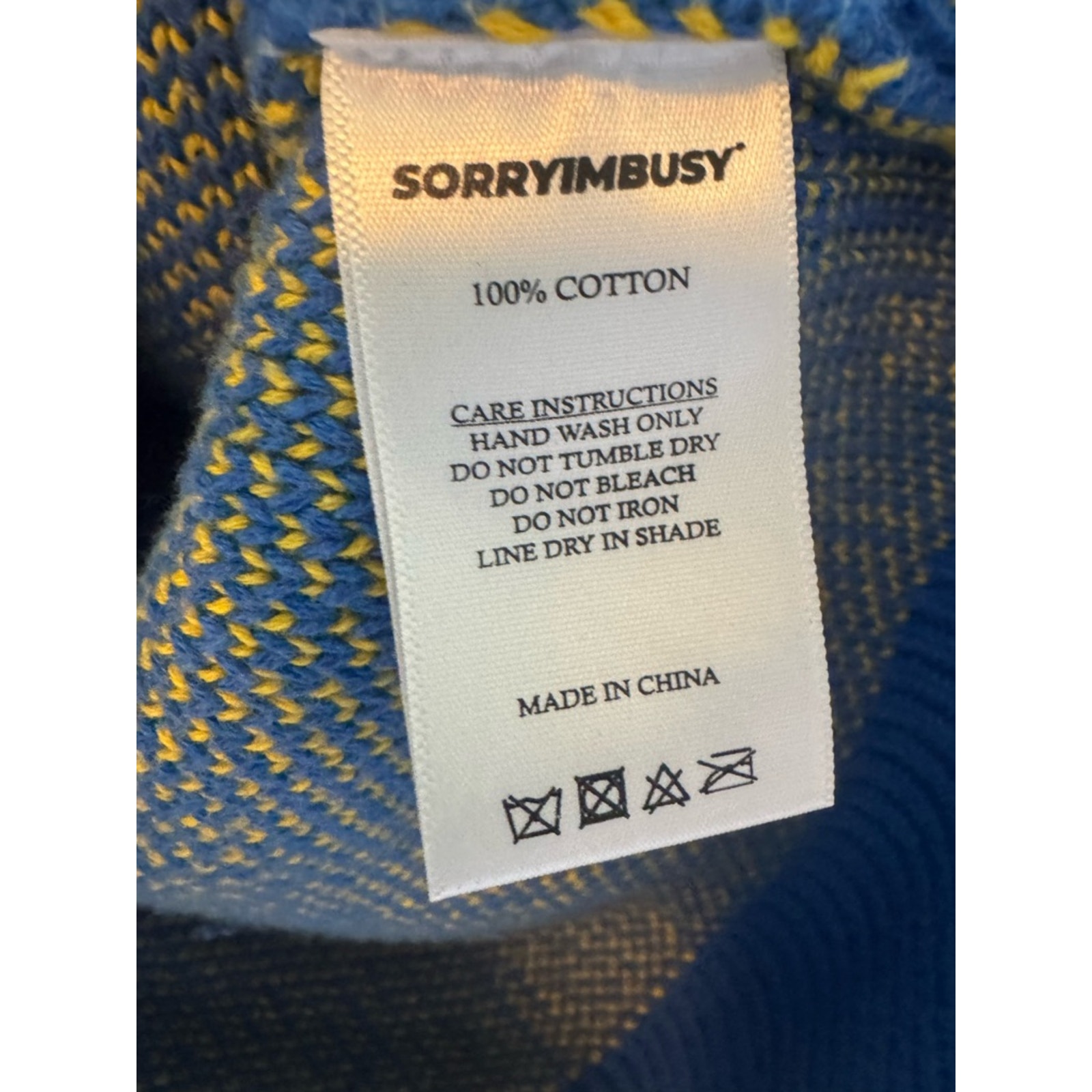 Sorryimbusy Spellout Knit - Royal Busy Sweater Large — image 7 of 8